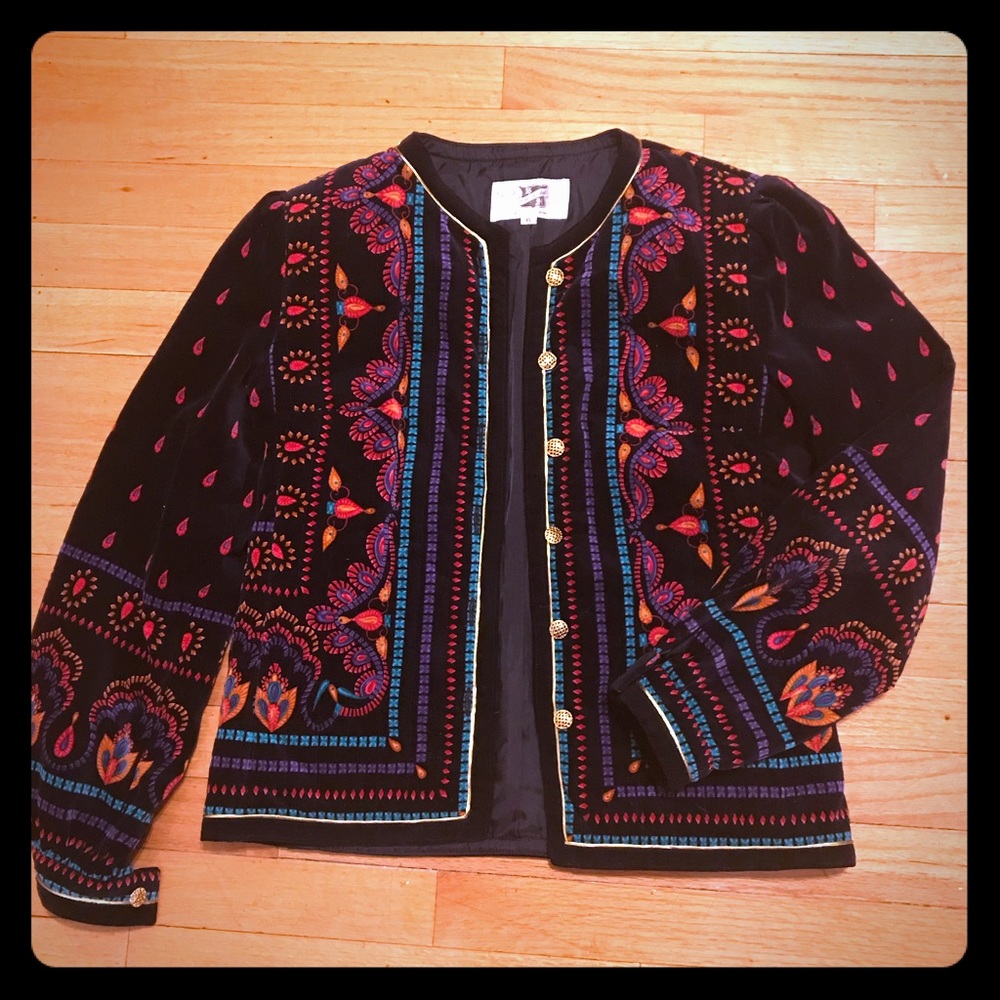 Velvet embroidered jacket